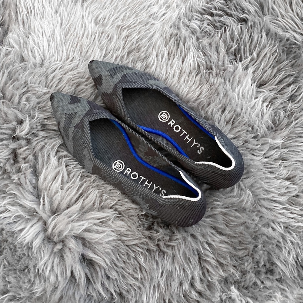 Rothy Gray Camo Point Shoes